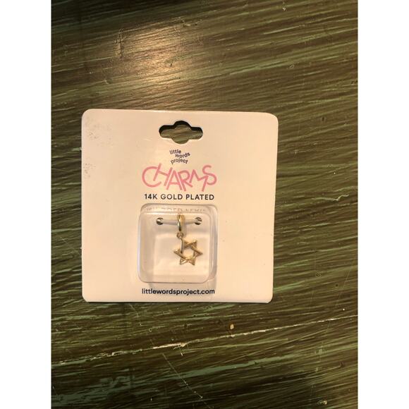 Little Words Project NWT 14k Gold Plated Star of David Charm - Picture 2 of 4